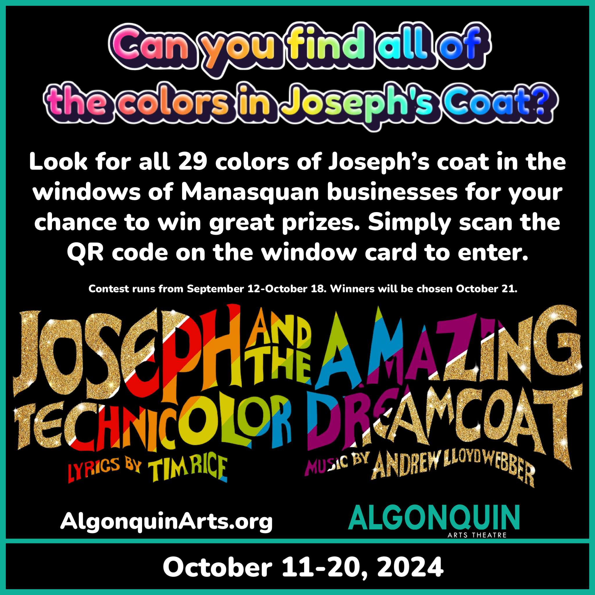 Algonquin Arts Theatre Partners with Local Businesses for a Colorful Community Contest Ahead of October's <em>Joseph and the Amazing Technicolor Dreamcoat</em> Production